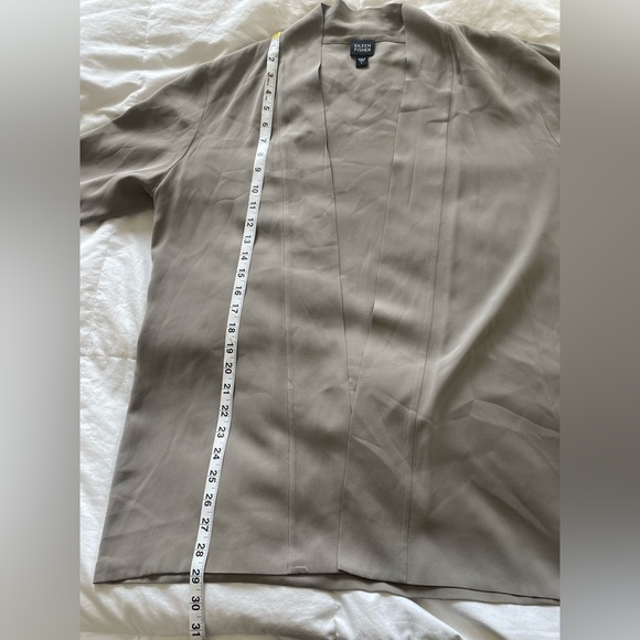 Eileen Fisher Silk Blend Open Front Cardigan Gray Long Sleeve Minimal Luxe | L - Picture 9 of 9